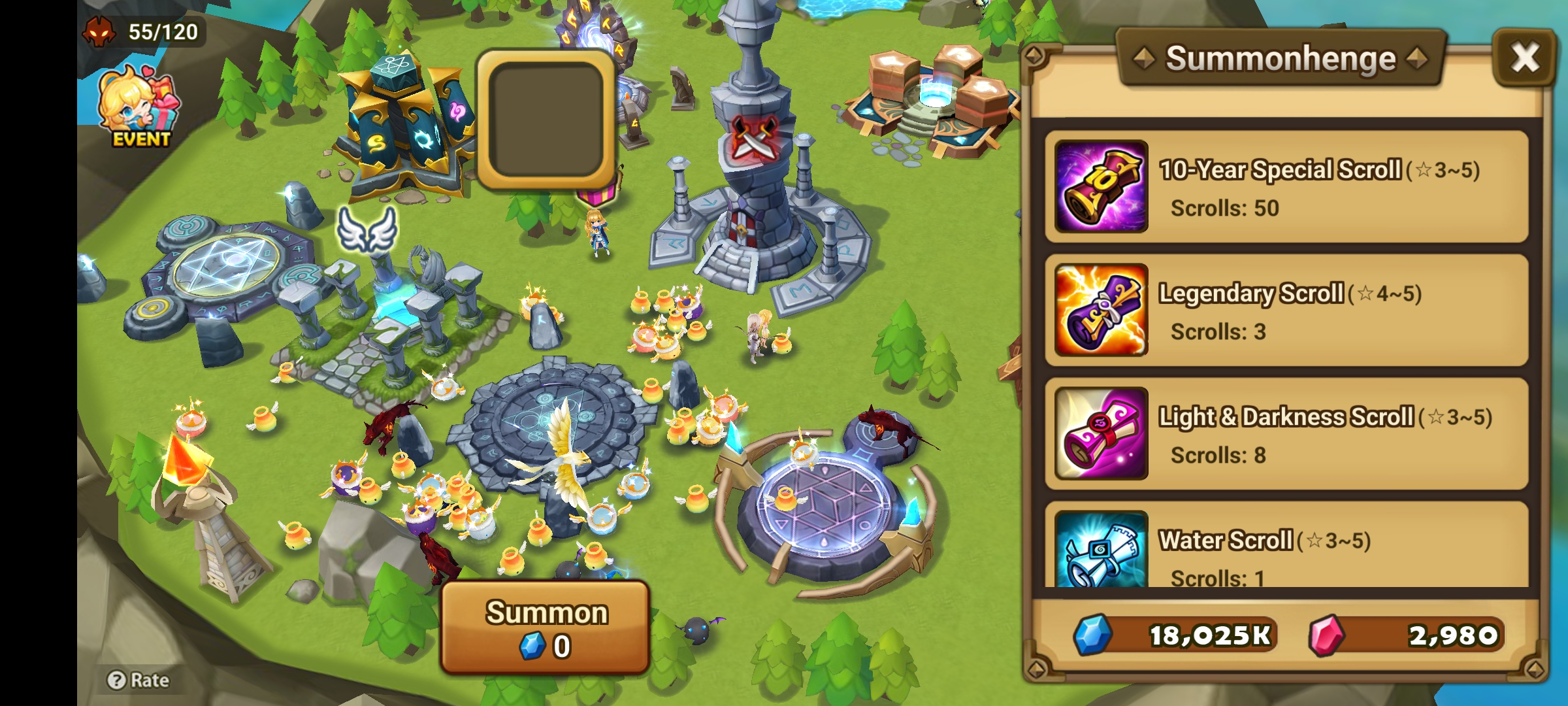 [Global] Summoners War Starter Reroll Account 50× 10th Anniversary Scroll + 7 Light-Dark Scrolls Scroll