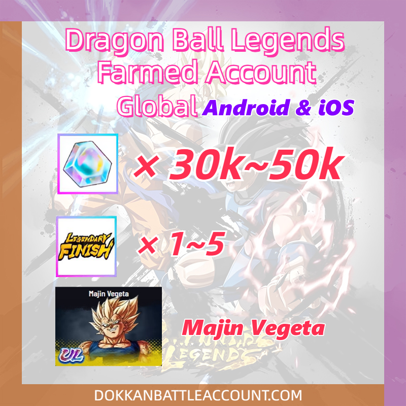[ Global | Android | ios ] Dragon Ball Legends Farmed Account with 30k~45k Crystals with UL Majin Vegeta
