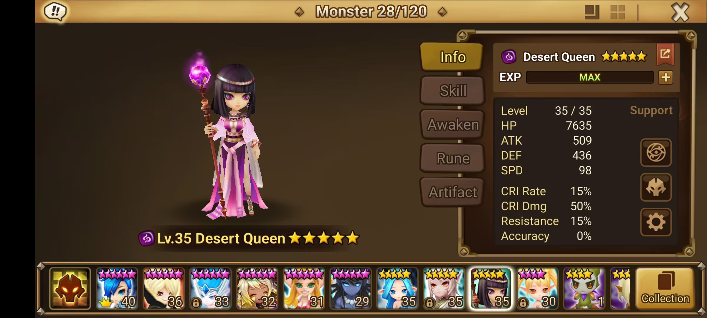 [Global] Summoners War Nephthys Dark Desert Queen Account with | Light&Darkness Scrolls *22 | No Email