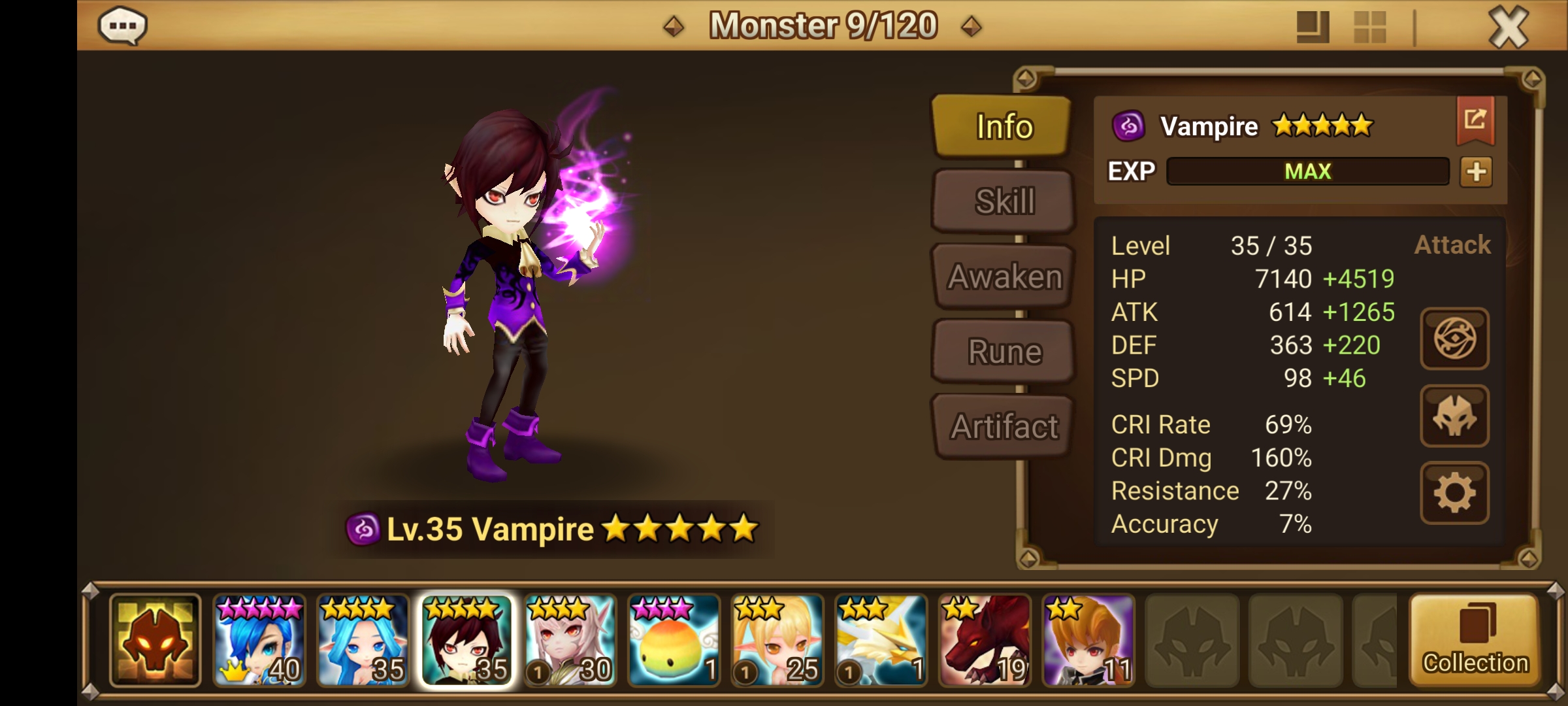 [Global] Summoners War Cadiz Dark Vampire Account with 10-Year Special Scroll*50 | Light&Darkness Scrolls *7 | No Email