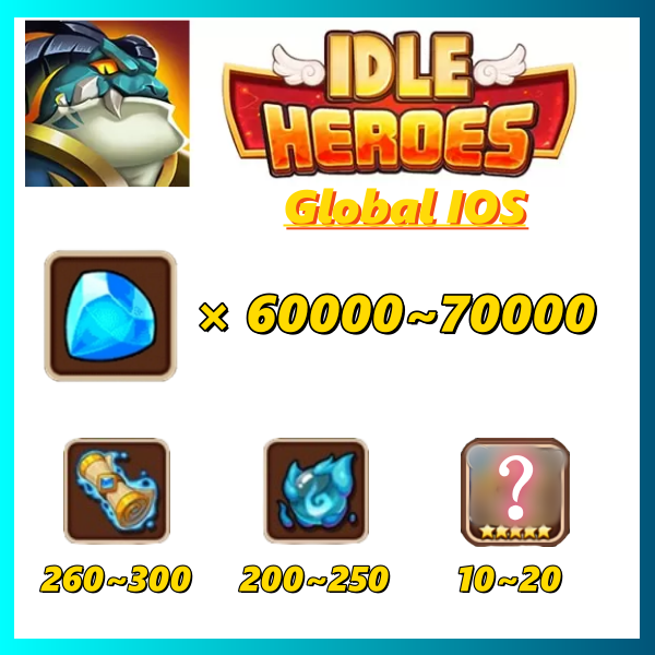 [Global | IOS] Idle heroes reroll Account💎60000+gems,260+ Heroic Summons,200+ Orbs