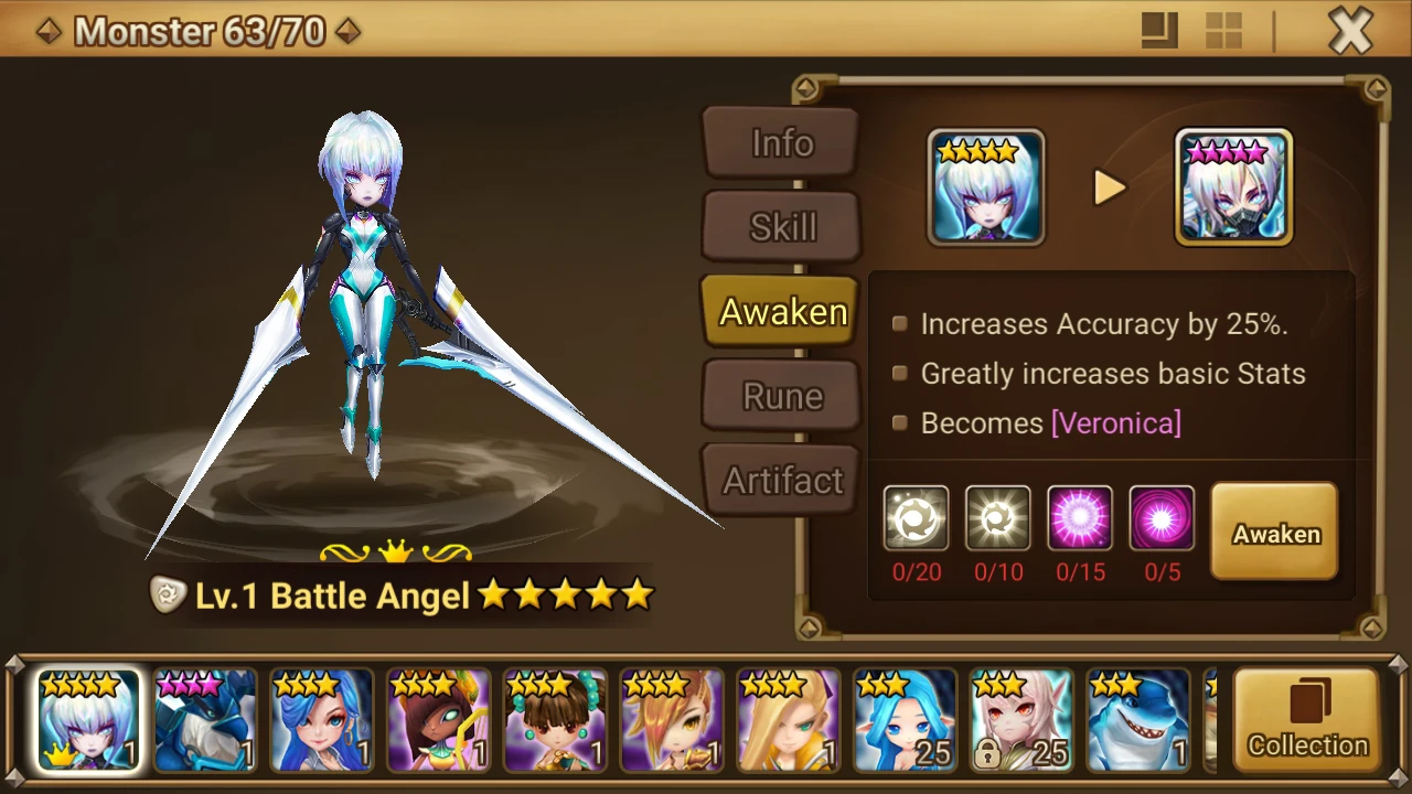 [Global] Summoners War Veronica Light Battle Angel Account with 10-Year Special Scroll*50 | Light&Darkness Scrolls *7 | No Email