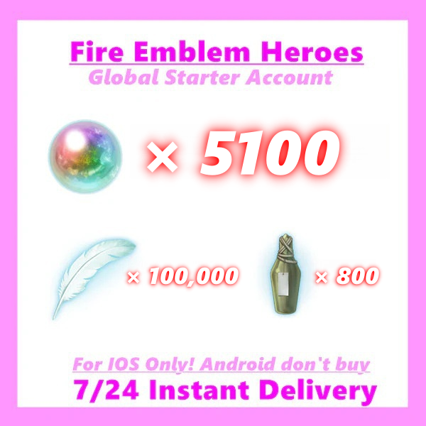 [Global | IOS] Fire Emblem Heroes FEH starter account💎5100+ orbs For IOS only