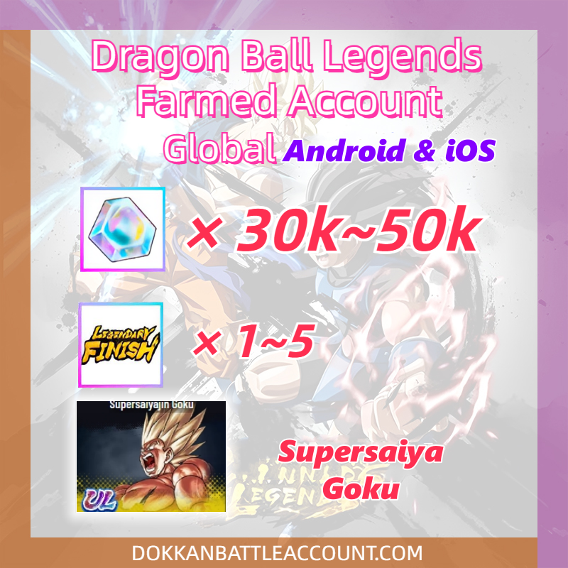 [ Global | Android | ios ] Dragon Ball Legends Farmed Account with 30k~45k Crystals with UL Supersaiyajin Goku
