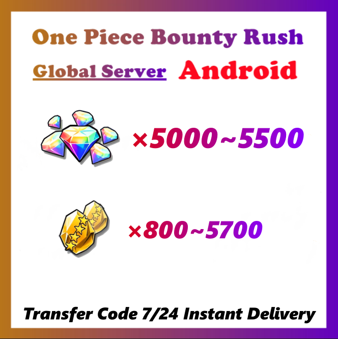[Global] One Piece Bounty Rush OPBR 5500+ Gems With 1200+ Gold Fragments Starter Account For Android