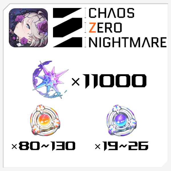 Chaos Zero Nightmare starter account with 11000 Crystals and SSR heroes