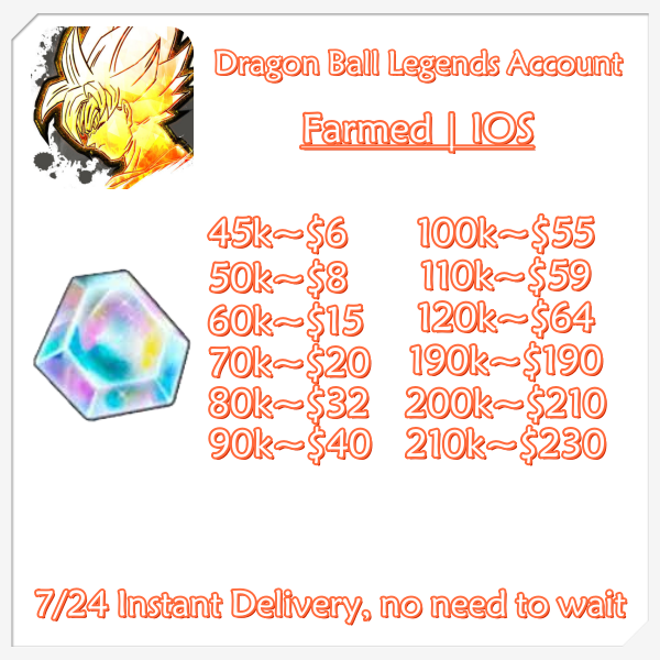 Buy Global iOS Dragon Ball Legends Account