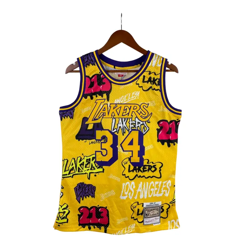 MN Heat Pressed Vintage : SW Lakers 96/97 Graffiti 34 O'Neal