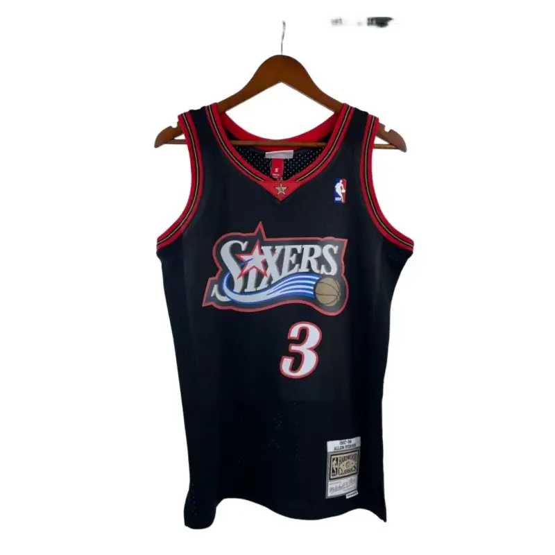 Philadelphia 76ers MN Heat Press Retro: 97/98 Season Black Hardwood Classics 76ers Iverson