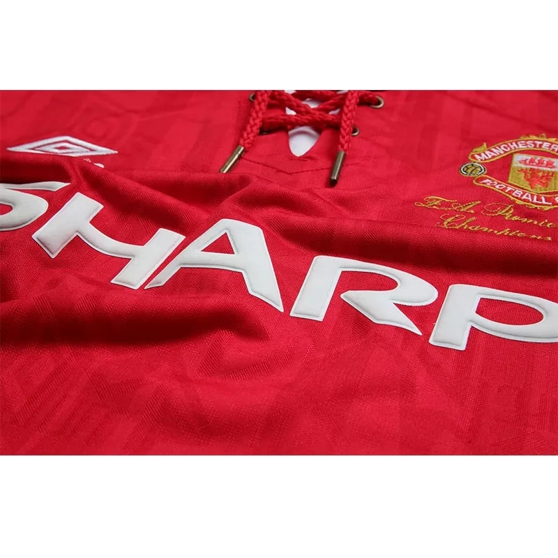Retro Manchester United 1992-93 Home With Pacthes Long Sleeves