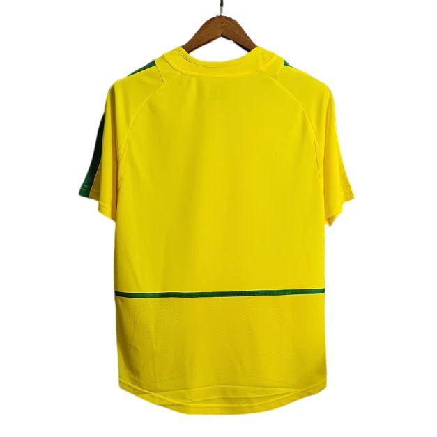 Retro  Brazil 2002 World Cup Home Masculina Yellow