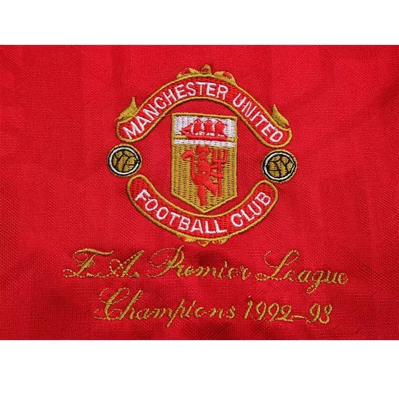 Retro Manchester United 1992-93 Home With Pacthes Long Sleeves