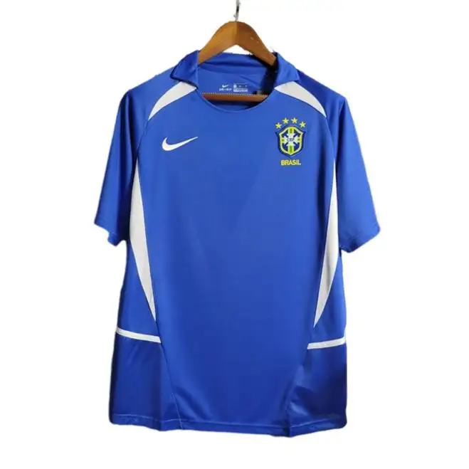 Retro Brazil 2002 Away Blue Long Sleeves