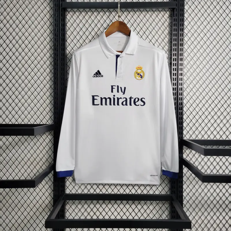 Retro Real Madrid 16/17 Home White Long Sleeves