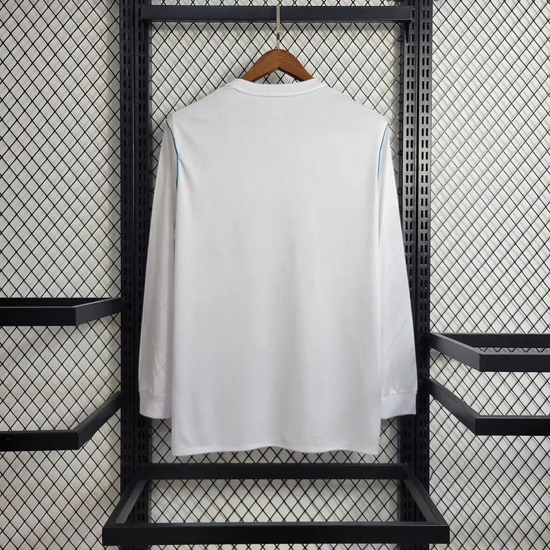 Retro  Real M&alpha;drid 17/18 Home Long Sleeves 3