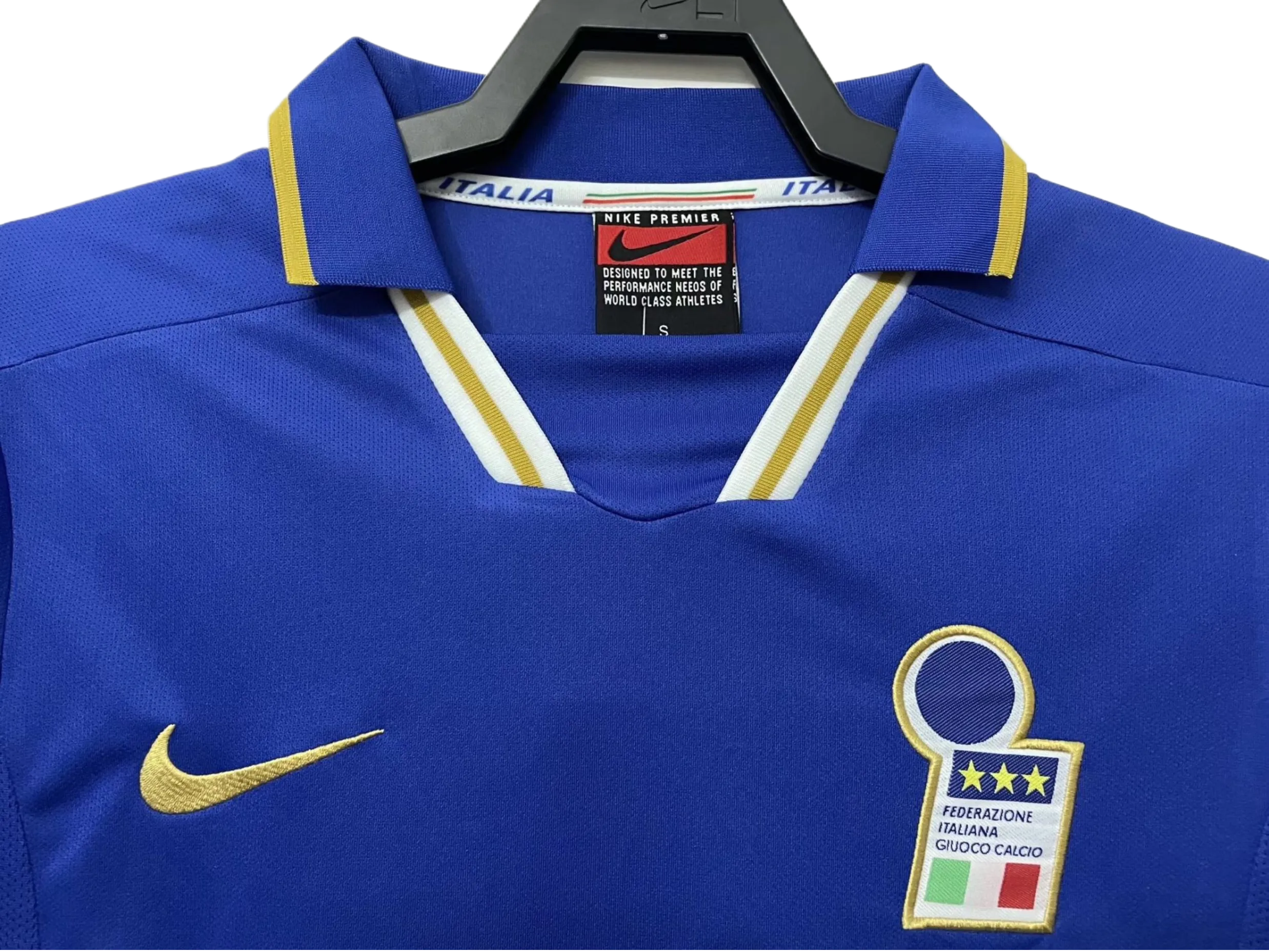 Retro Italy 1996 Home Blue with badges 4