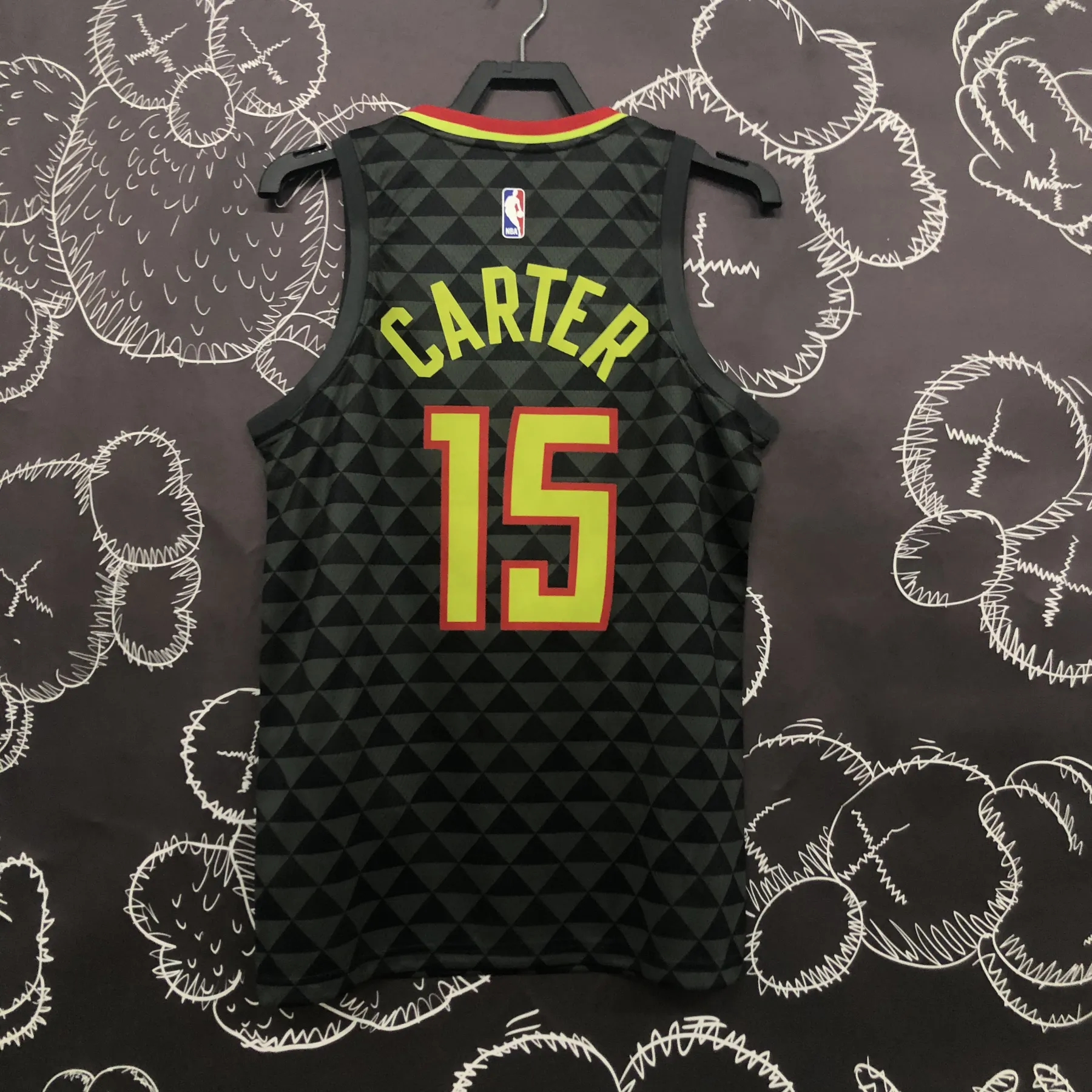 Atlanta Hawks Black Square  #15 Carter