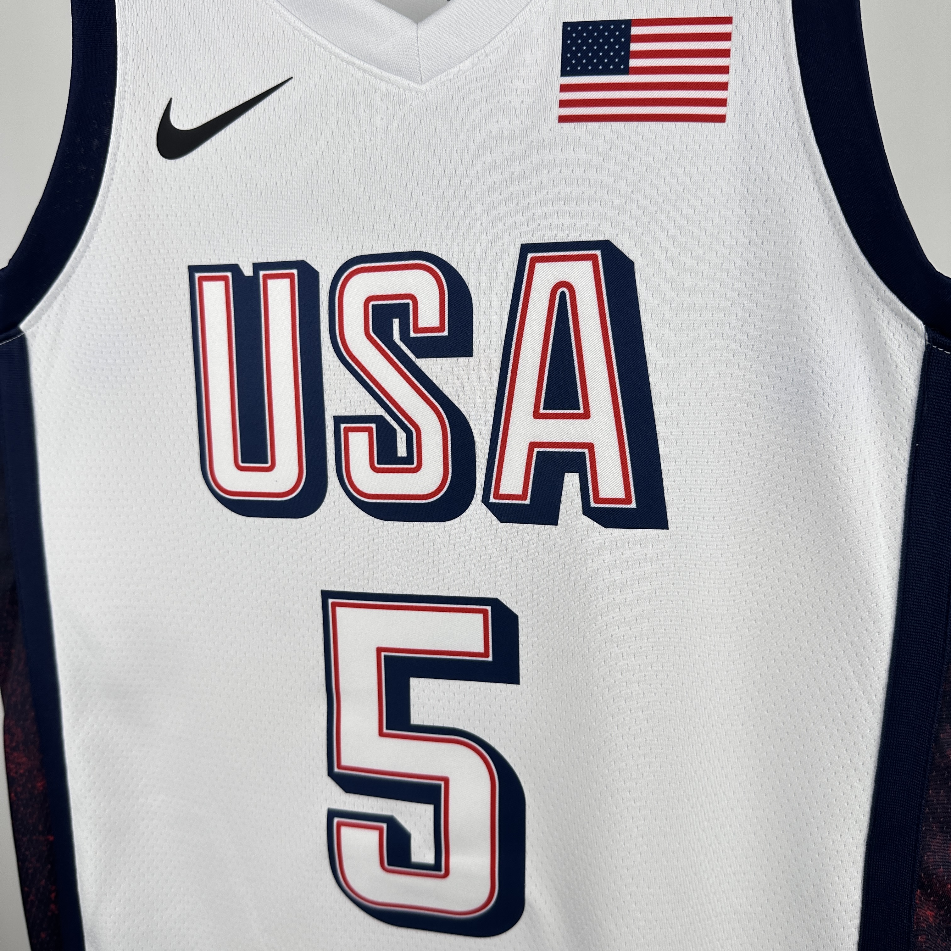 2024 Olympic Basketball USA White No.5 EDWARDS 3