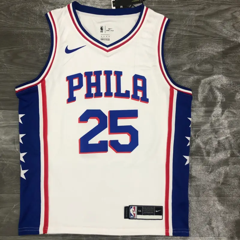 Philadelphia 76ers White V #25