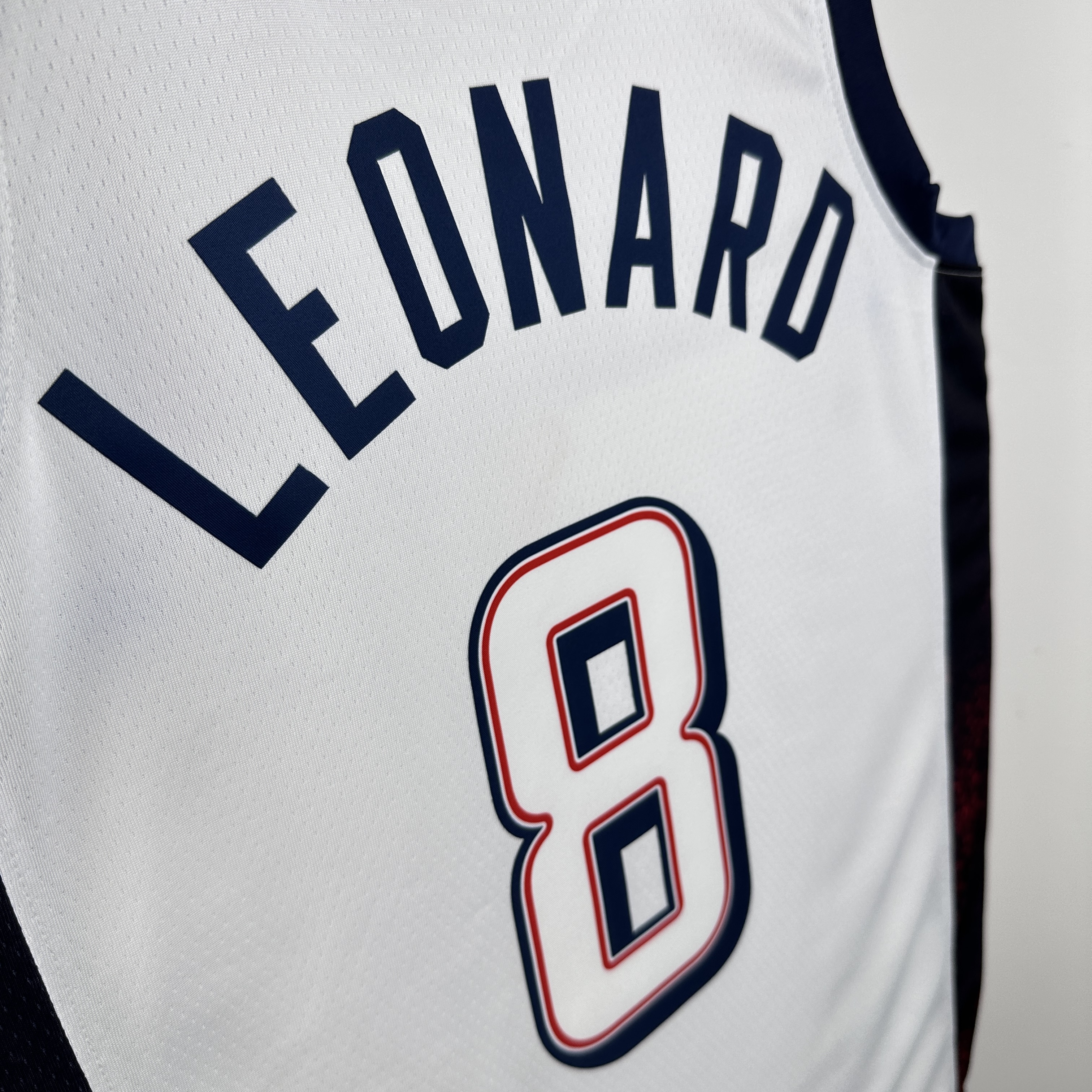 2024 Olympic Basketball USA White No.8 Leonard 3