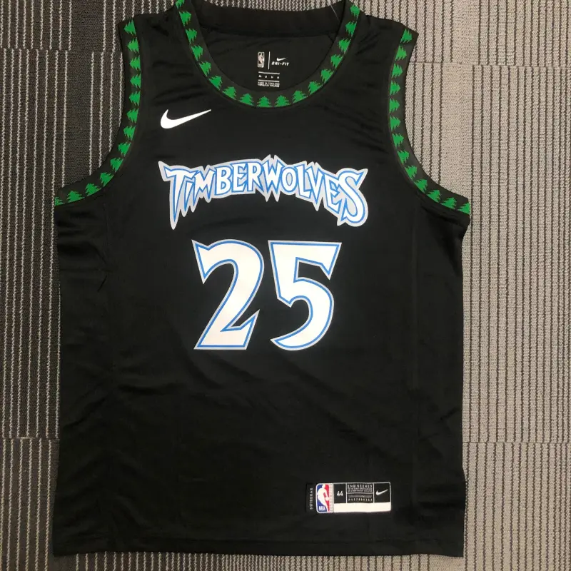 18 Season MINNESOTA TIMBERWOLVES BLACK JERSEY NO.25 ROSE