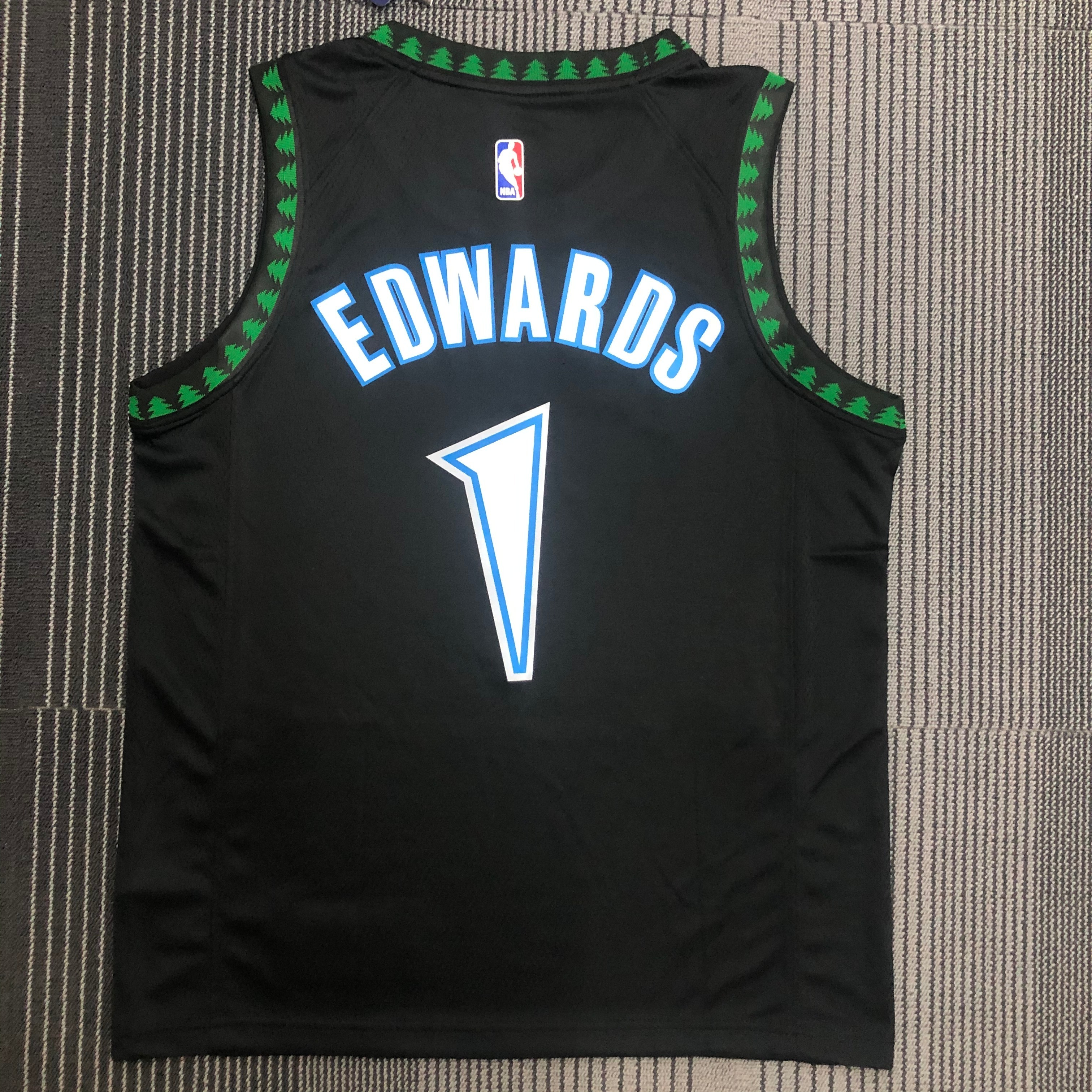 18 Season MINNESOTA TIMBERWOLVES BLACK  NO.1 EDWARDS