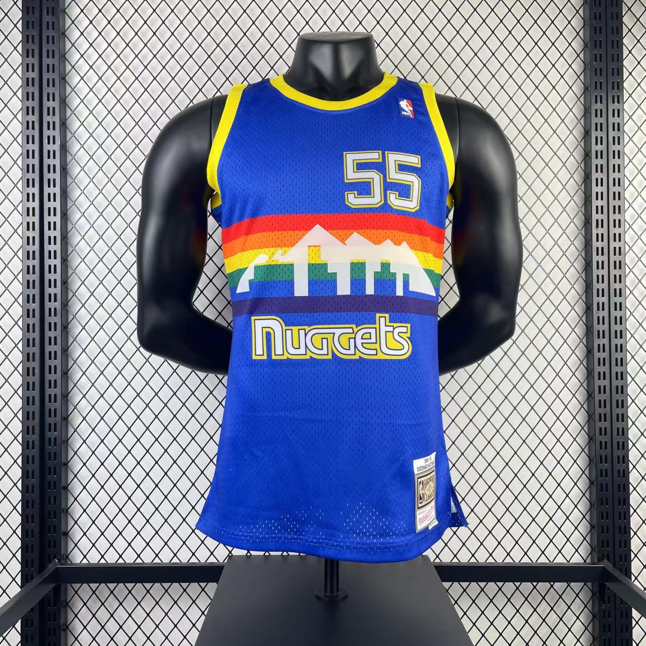 MN Heat Press Retro: Denver Nuggets 1991/92 Blue No.55 Mutombo