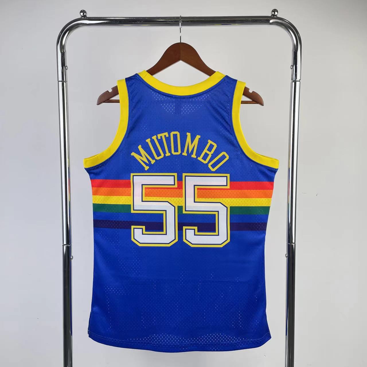 MN Heat Press Retro: Denver Nuggets 1991/92 Blue No.55 Mutombo