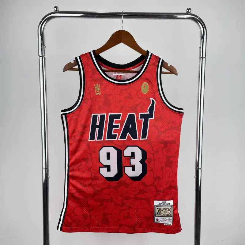 MN Heat Press Retro: Miami Heat & BAPE Red Jersey