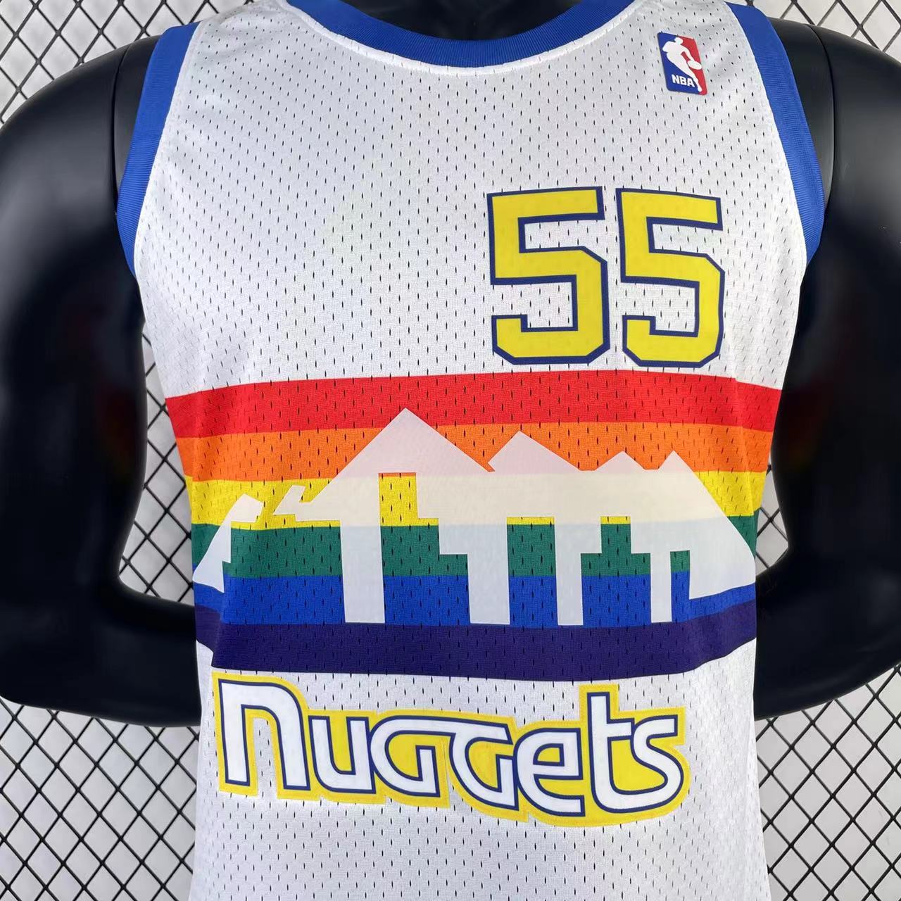 MN Heat Press Retro: Denver Nuggets 1991/92 White No.55 Mutombo