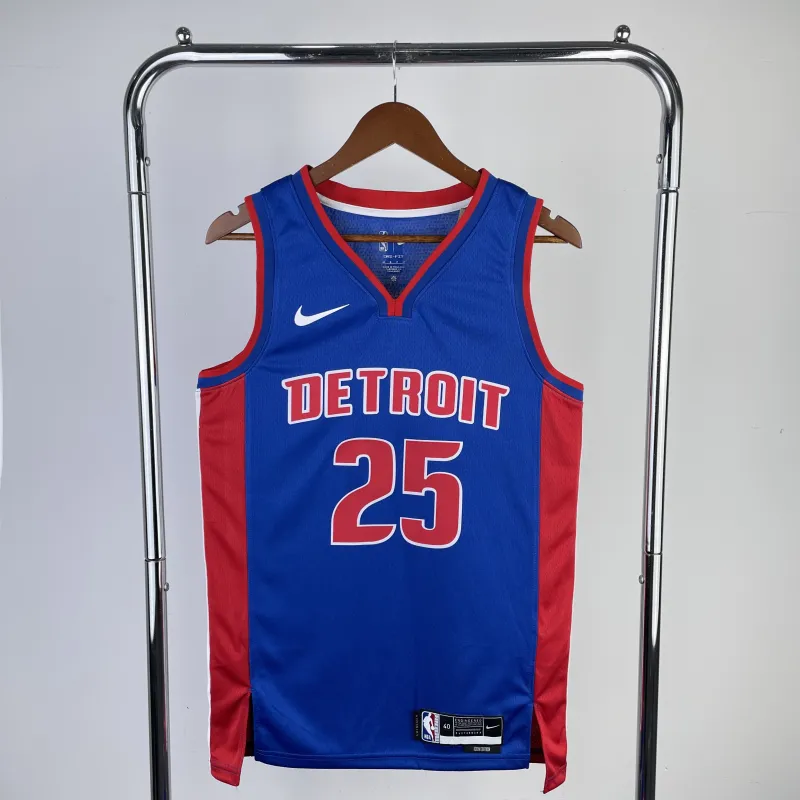 23 Season Detroit Pistons Blue Jersey #25