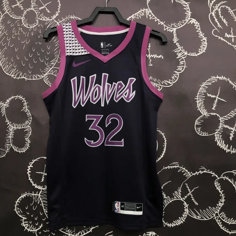 MINNESOTA TIMBERWOLVES PURPLE/ BLACK JERSEY NO.32 TOWNS
