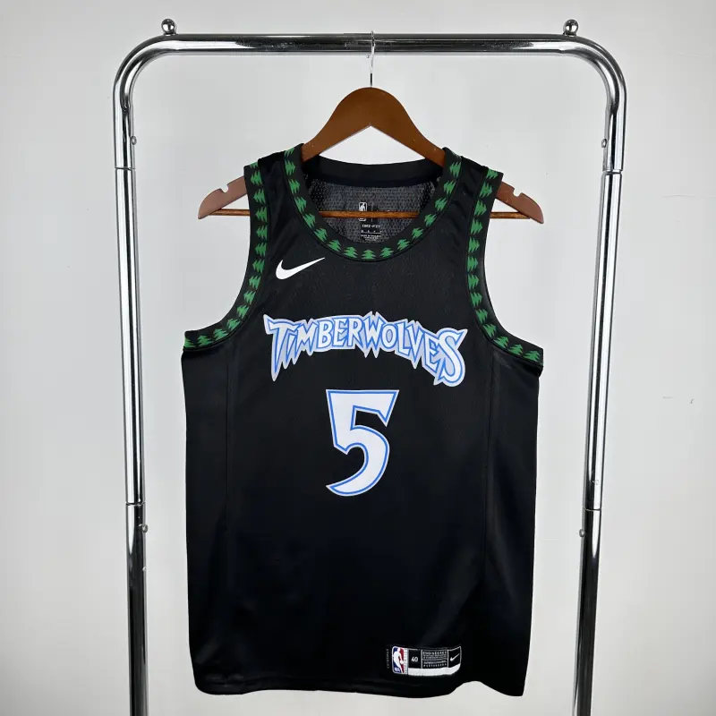 18 Season MINNESOTA TIMBERWOLVES BLACK JERSEY NO.5 EDWARDS