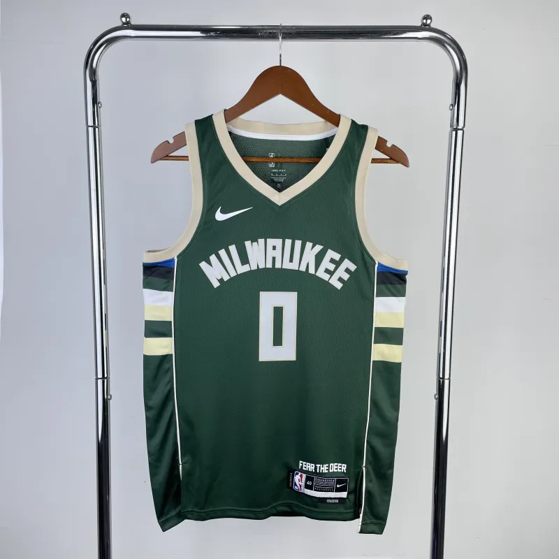 23 Season Milwaukee Bucks Away Version Jersey No.0 Lillard