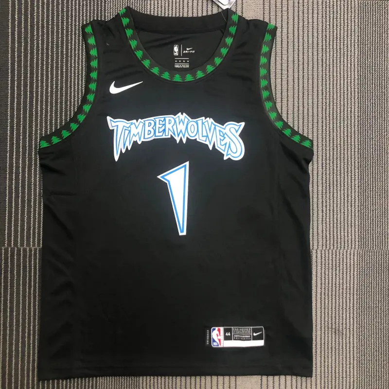 18 Season MINNESOTA TIMBERWOLVES BLACK JERSEY NO.1 EDWARDS