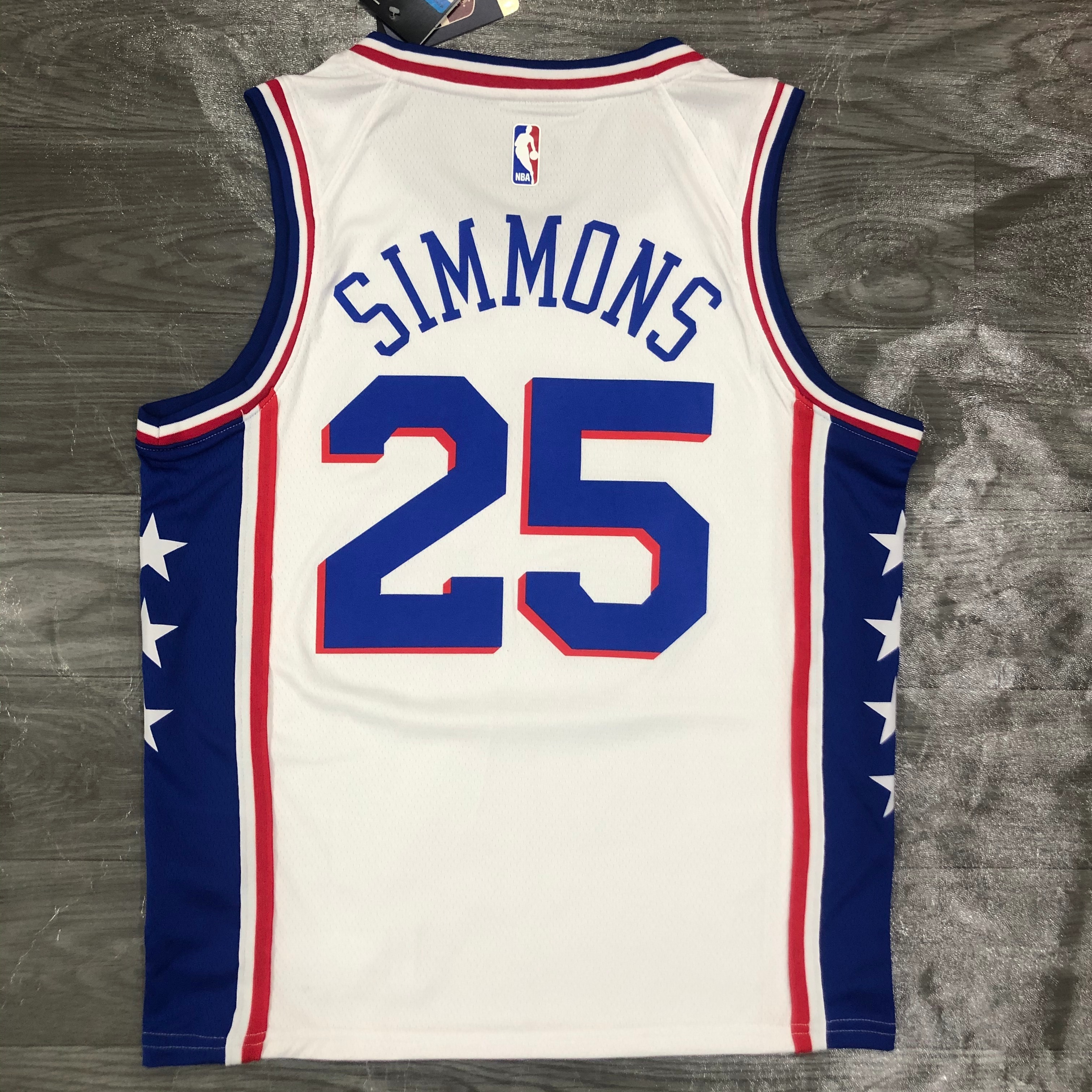 Philadelphia 76ers White V #25
