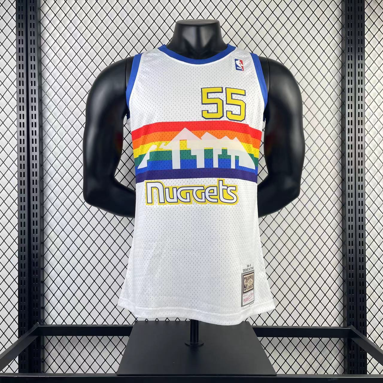 MN Heat Press Retro: Denver Nuggets 1991/92 White No.55 Mutombo