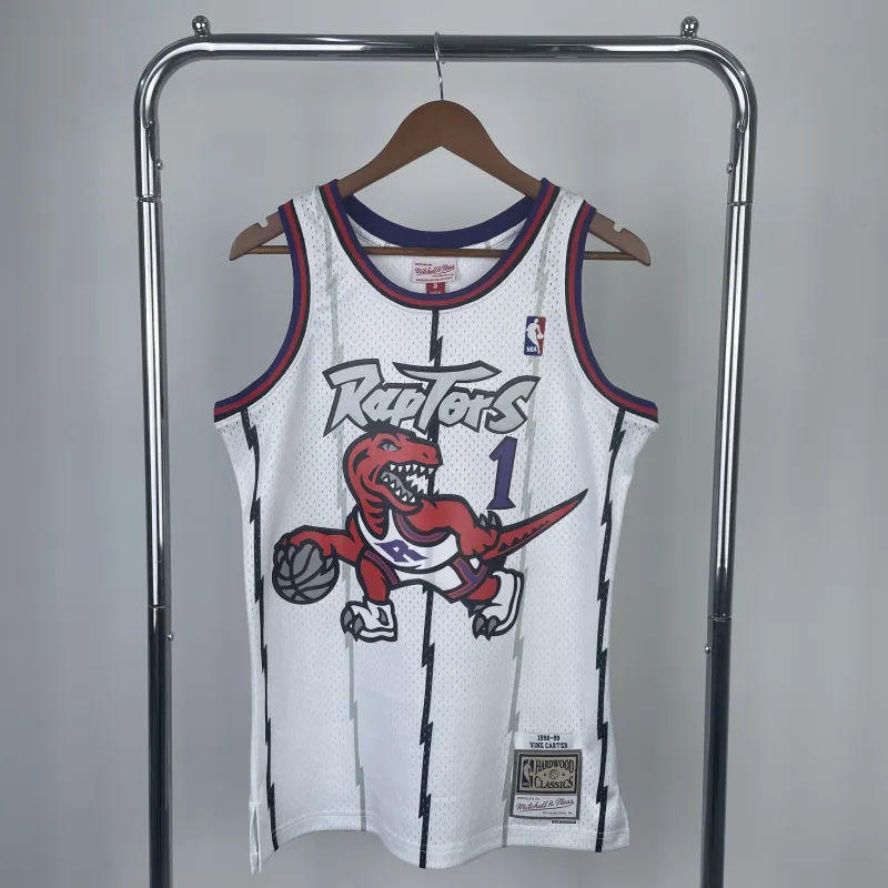 MN Heat Pressed Vintage Jersey SW Toronto Raptors 99 Season White No.1 McGrady