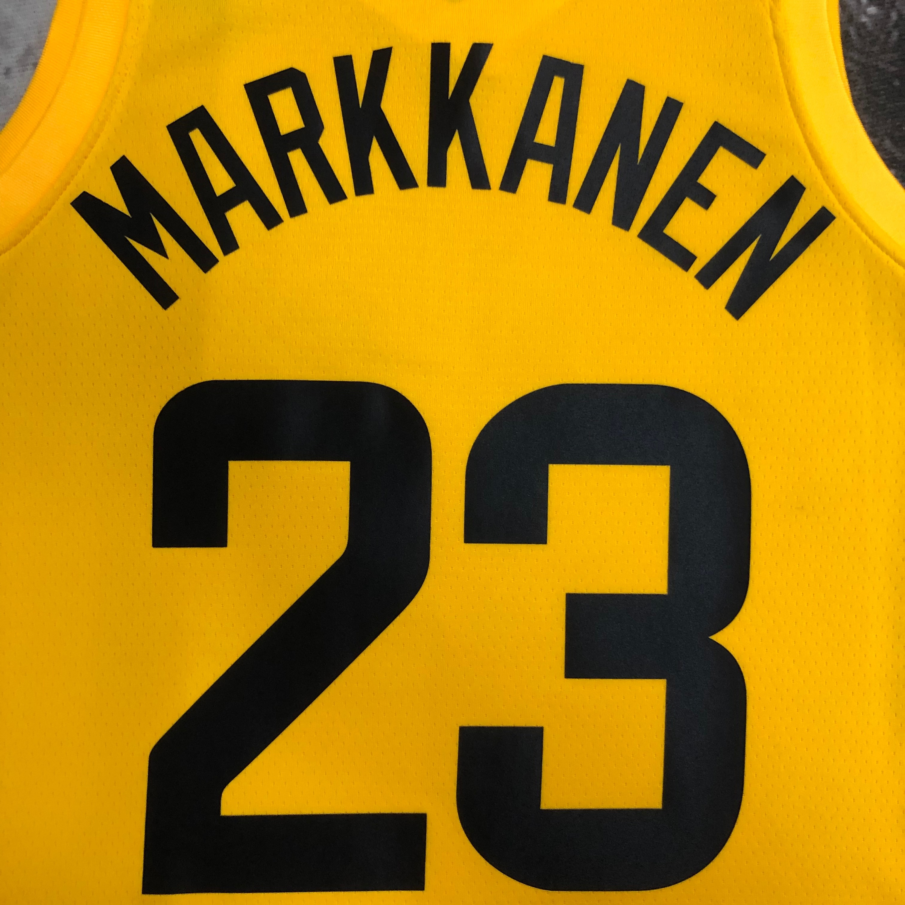 23 Season UTAH JAZZ Away Yellow  No.23 Markkanen