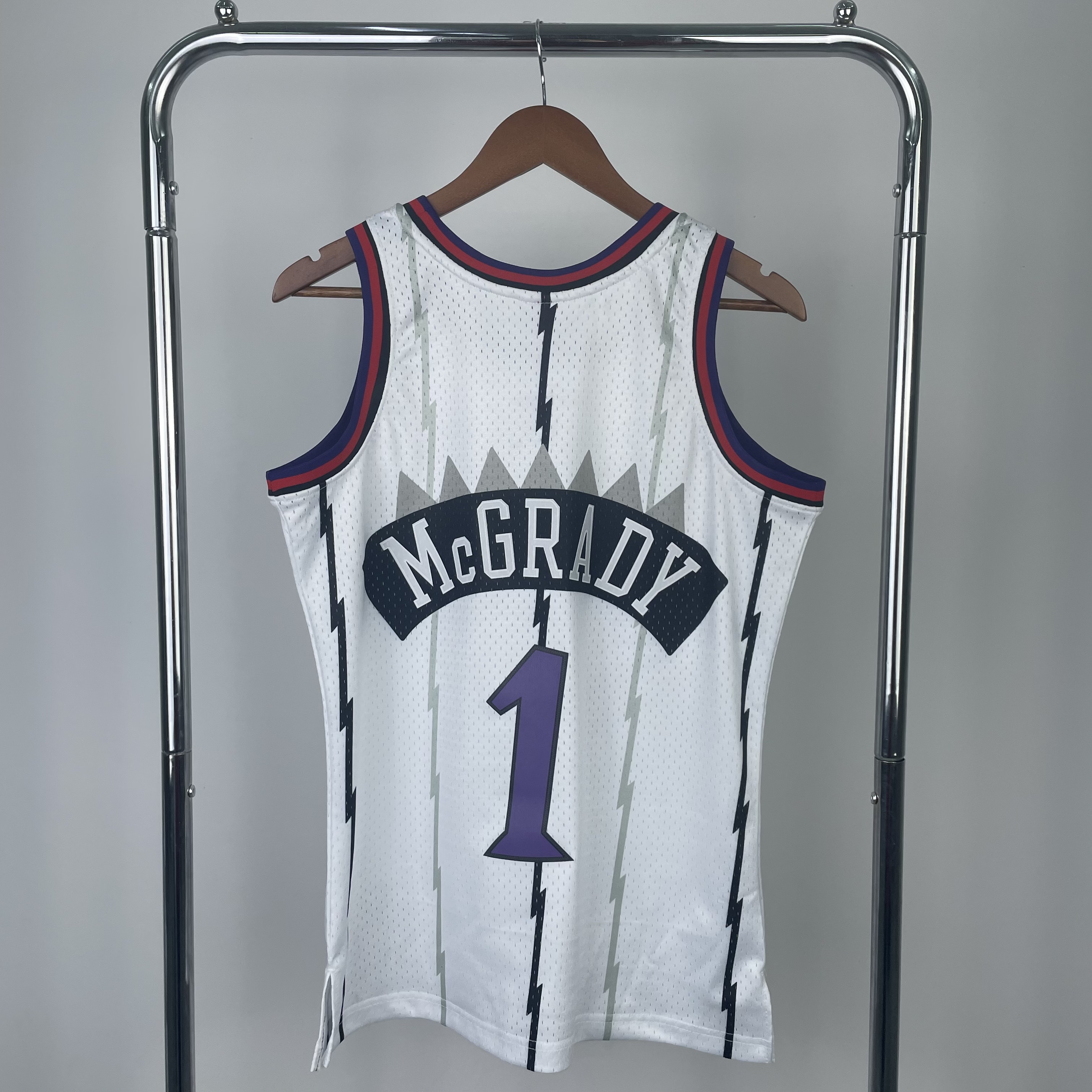 MN Heat Pressed Vintage : SW Toronto Raptors 99 Season White No.1 McGrady