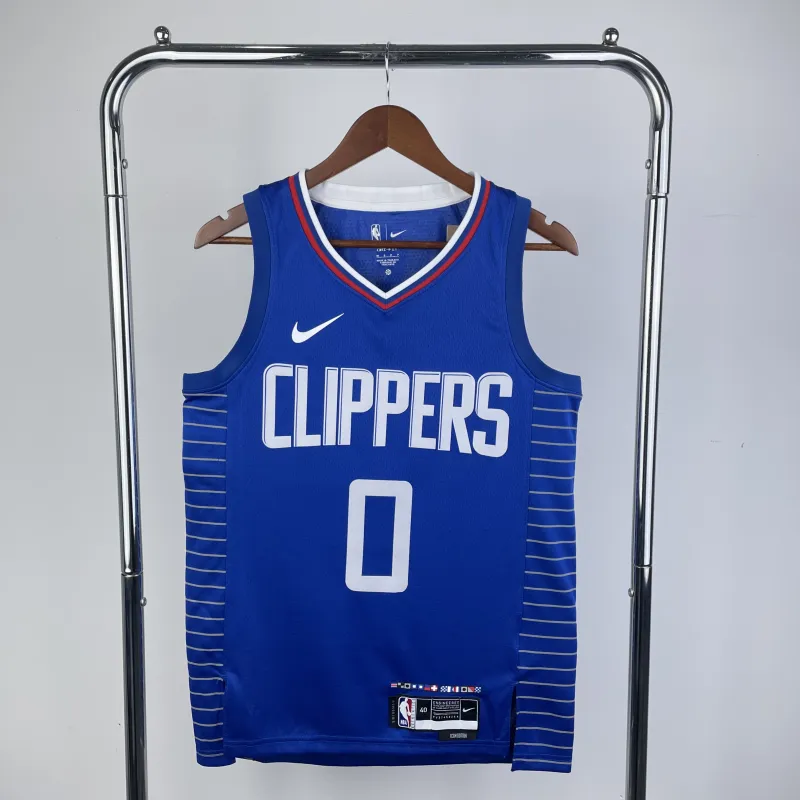 23 Season Los Angeles Clippers Away Blue No.0 Westbrook