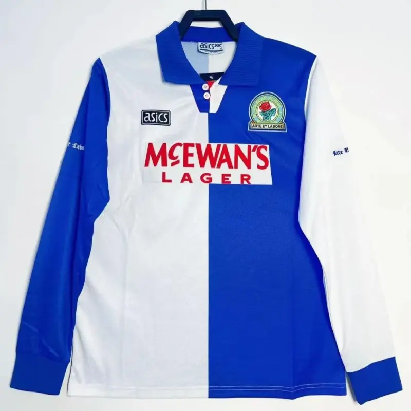 Retro Blackburn Rovers 94/95 Home Long Sleeves