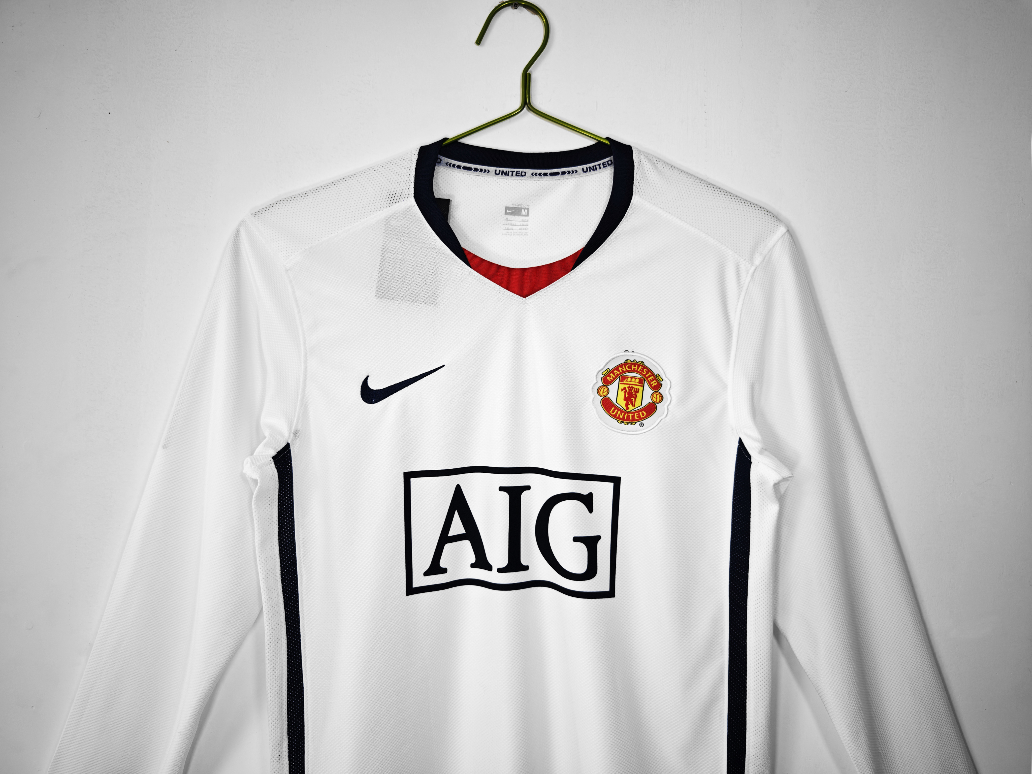 Retro Manchester United 08/09 Away White Long Sleeves 3