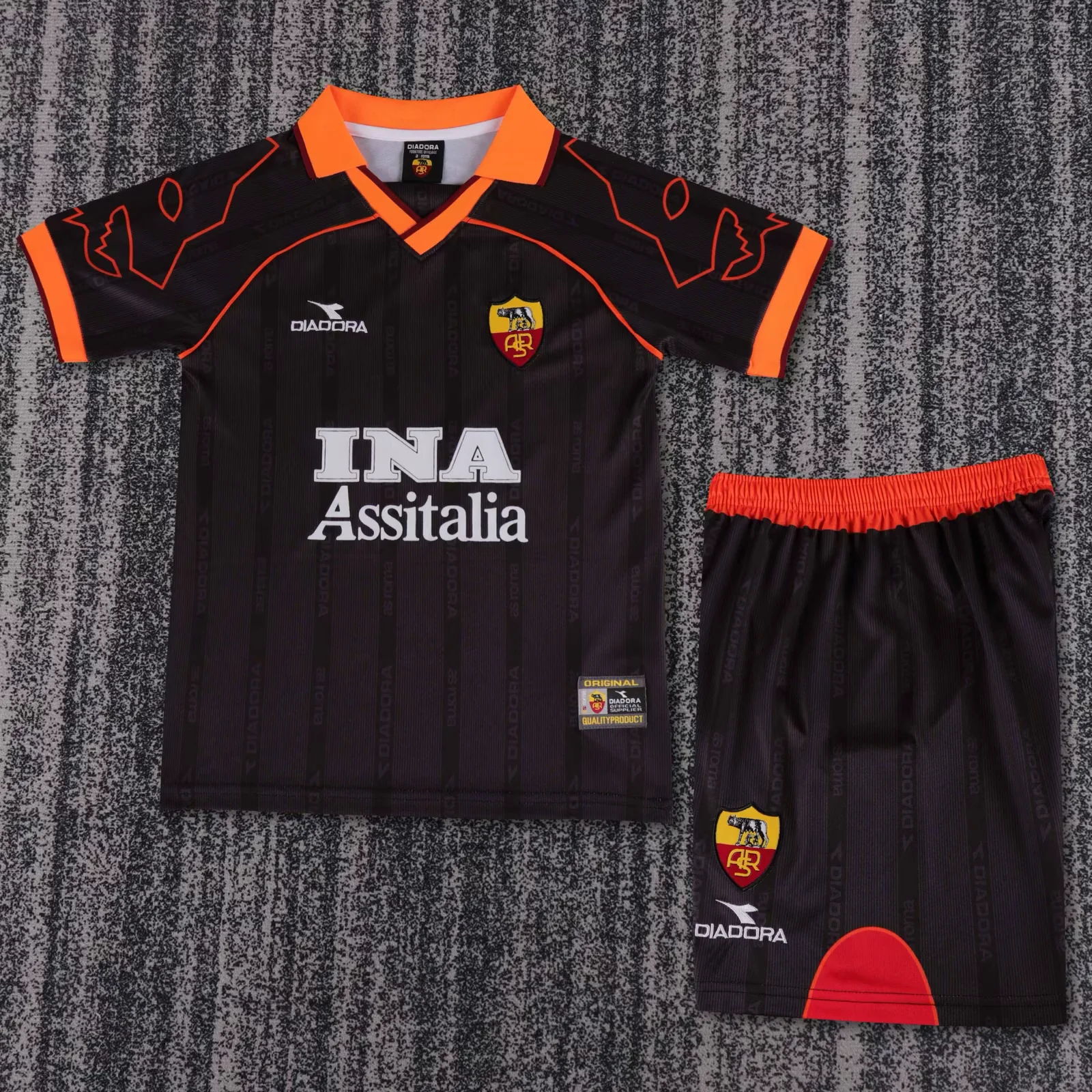 Kids Retro Kit Roma1999-00 Away