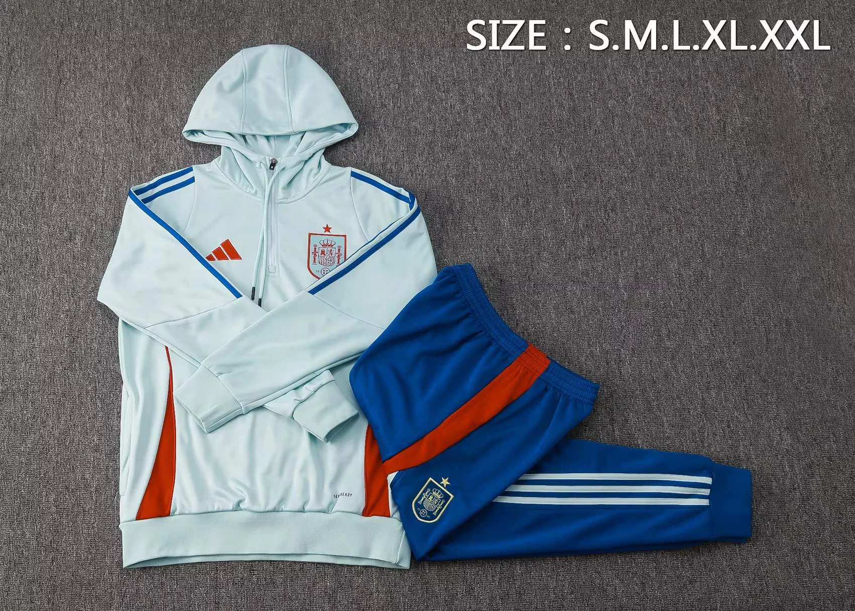 Adult/ Kid Half-zipper Hooded Spain Training Suit 3