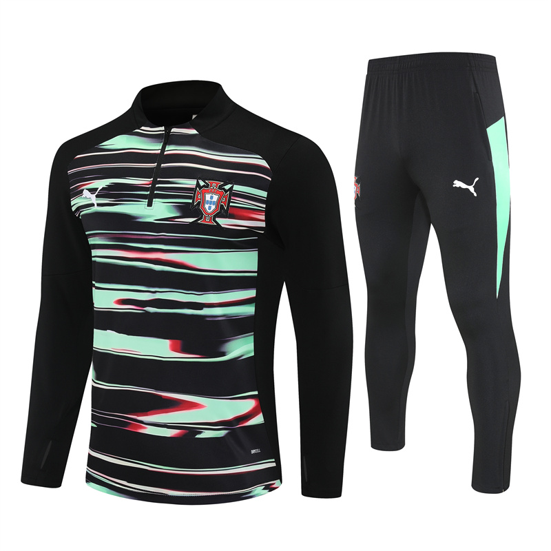 Adult/ Kids 2526 Portugal half zipper Training suit 801
