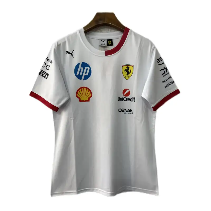 2025 F1 Ferrari White Jersey
