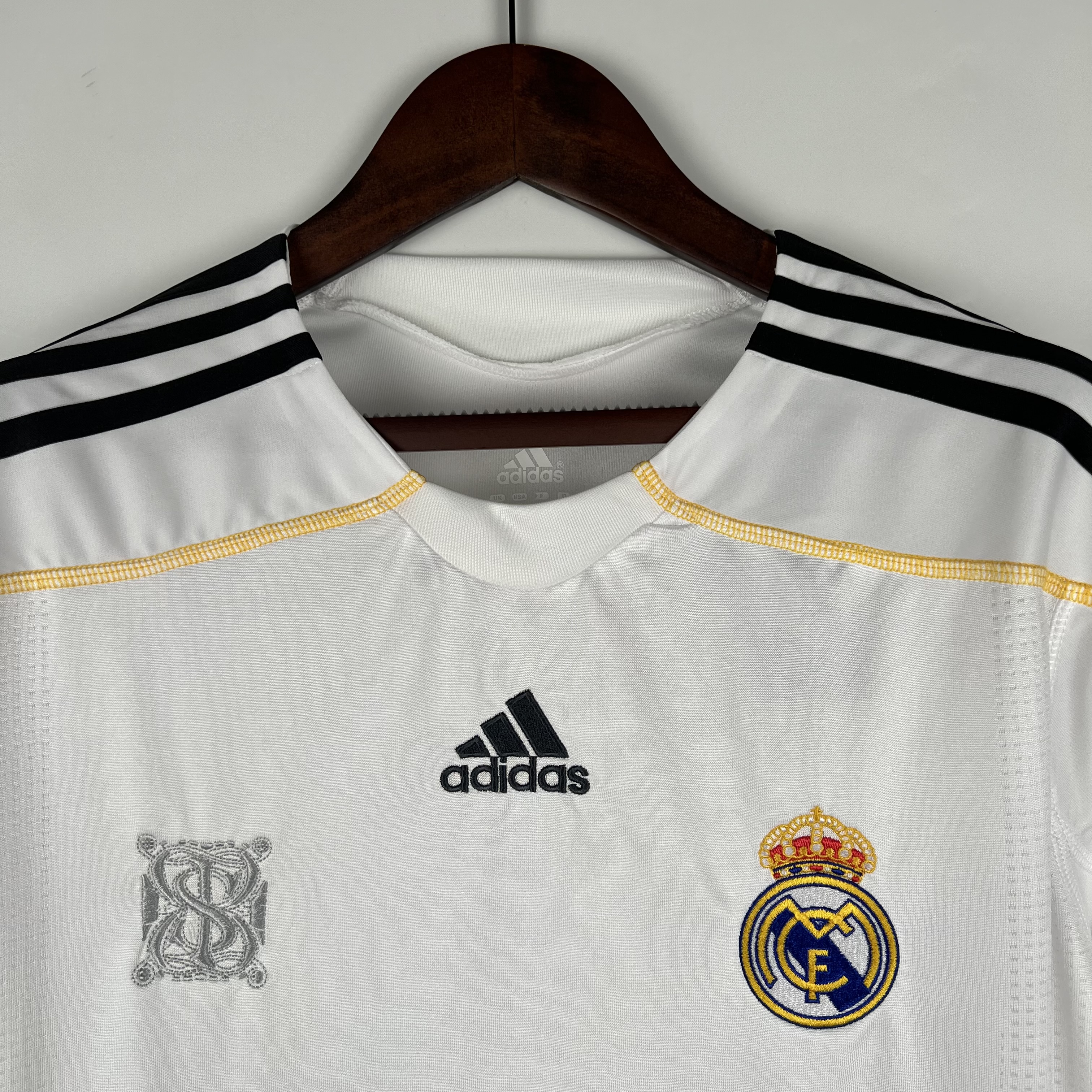 Retro Real M&alpha;drid 09/10 Home Long Sleeves S-XXL 3