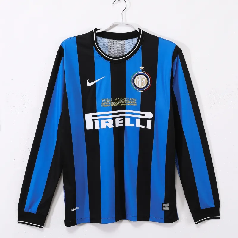 Retro 09/10 Inter Milan Long Sleeves Home Jersey S-XXL