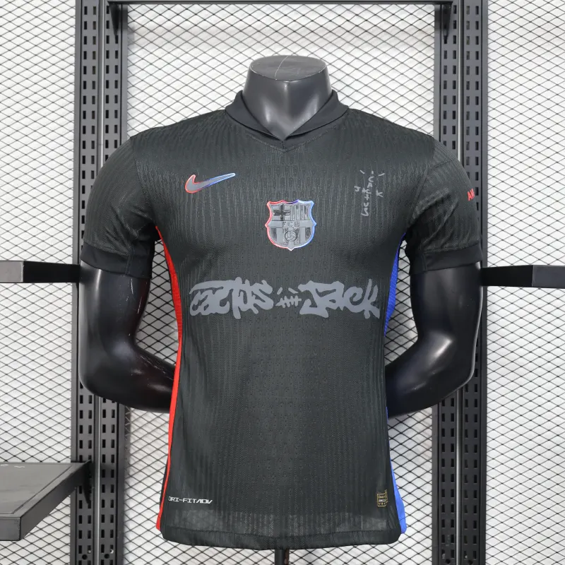 Barcelona Player Version 24/25 men's away Bαrcelonax Trαvis